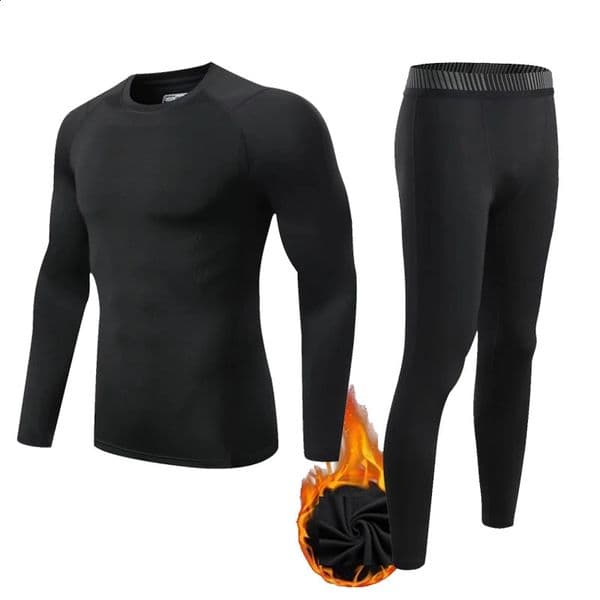 Winter Mens Fleece Underwear Warm Second Skin s Thermal Long Shirt Bottom Indoor Base Layer Tights Sports underwear 240826