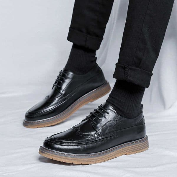 CMM Suit Small Leather Shoes Mens Business Formal Casual Thick Soled Korean Version Versatile Classic Block Sneakers