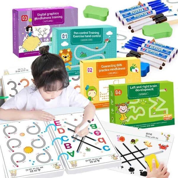 Childrens Montessori painting toys pen control training color shape mathematics competition game set childrens learning activities educational toys W240827