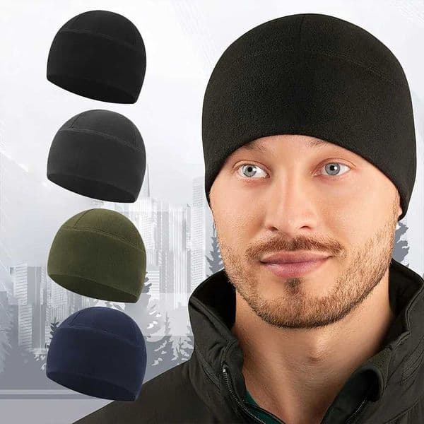 New unisex windproof polar wool warm beanie mens winter skiing bicycle hat womens hip-hop hat W240827