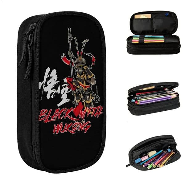 Black Myth Wukongs Journey to the West Pencil Box Pencil Box Pen Box Student Storage Bag School Supplies Gift Station 240827