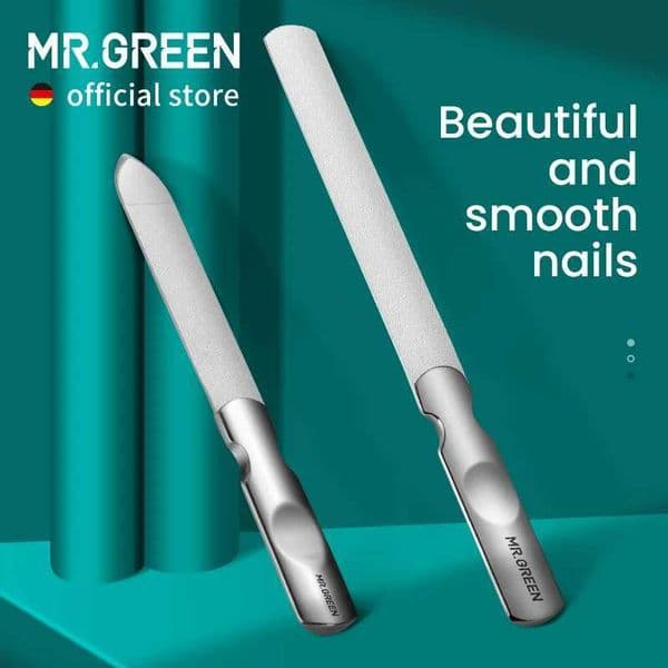 MR-GREEN double-sided nail file stainless steel manual foot beauty tool used for professional finger and toe nail care W240827