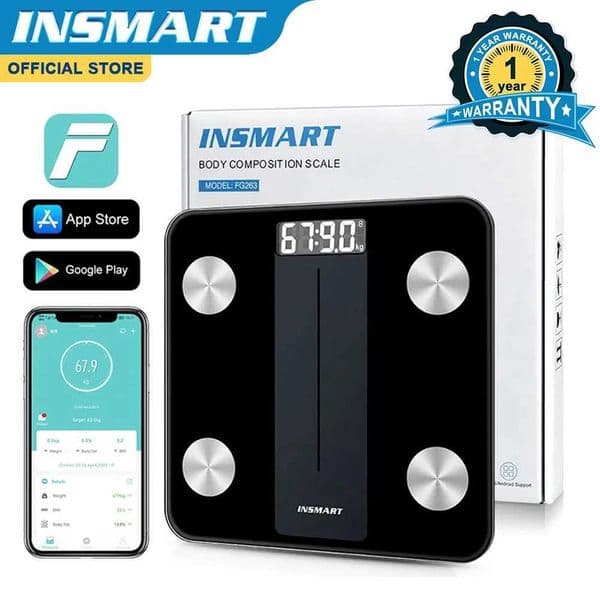 Insmart Body Fat Scale Digital Bathroom Scale Intelligent Body Weight Scale 180KG BMI Balance Weight Biological Effects Scale M240828