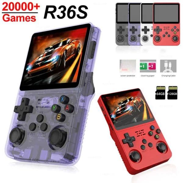 Open source R36S 128G retro handheld game console classic games Linux system 3.5-inch IPS screen portable game video player M240828