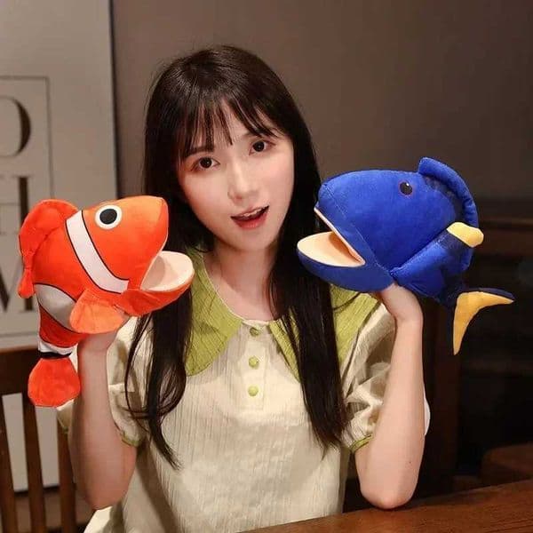 Stuffed Plush Animals Toys Hand Finger Story Puppet Kawaii Dolls Educational Baby Toys Octopus Penguin Clown Fish Children GiftXJ240827