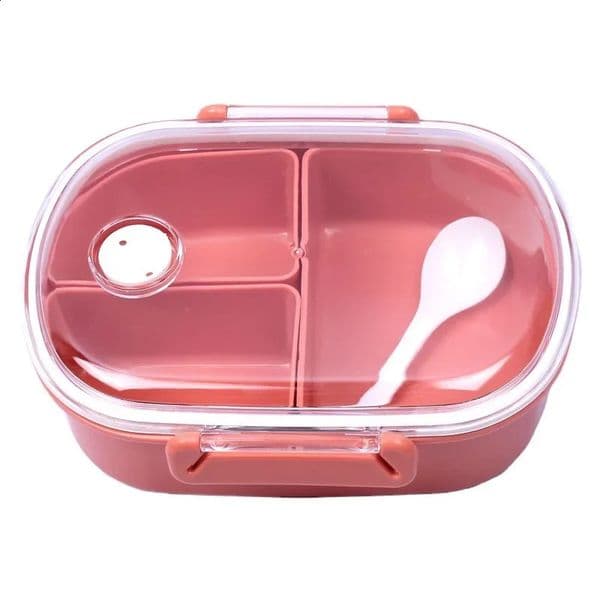 Kids Lunchbox Three Grid Microwave Oven Lunch Box Cartoon Small Fresh Student Office Lunch Bento Food Storage Box Container 240827