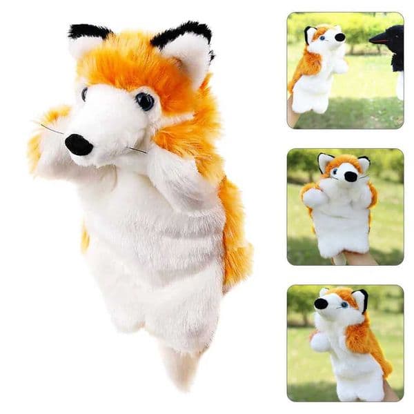 Toyandona Hand Puppets Plush Fox Hand Puppets Soft Furry Stuffed Animal Hand Puppet Toy Imaginative Play Storytelling TeachingXJ240827