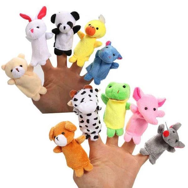 10pcs Cartoon Plush Toys Boy Girl Finger Puppet Cartoon Animal Child Cute Finger Puppet Dolls Telling Stories To The BabyXJ240827