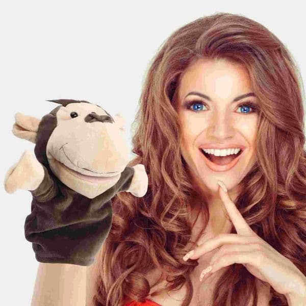 Hand Puppets Plush Toy Cartoon Animals Baby Monkey Story Telling PuppetsXJ240827