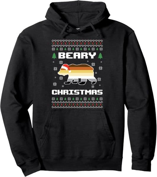 Hoodie For Mens Womens Gay Pride LGBTQ Ugly Christmas Sweater Xmas Beary Pullover Graphic Hoodies Sweatshirt Long Sleeve Free shipping