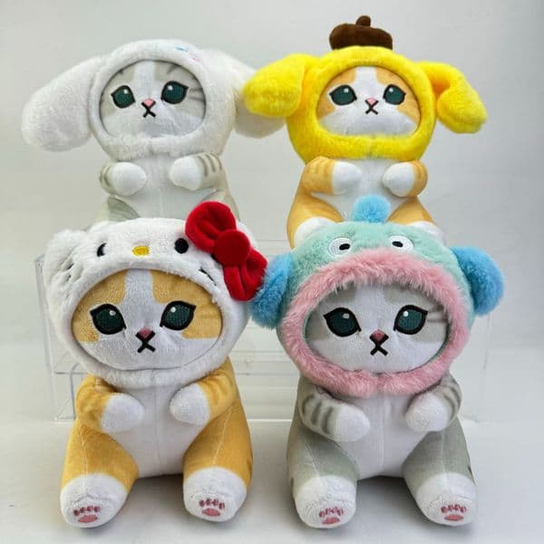 2026 New New Wholesale Cartoon Sitting Shark Cat Stuffed Animals Vending Toy Claw Machine Game Prizes Toy