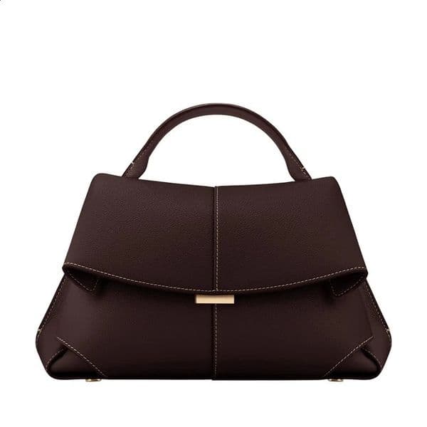 Elegant Mokki Mini Leather Handbag Women Designer Tote Bag Adjustable Strap Crossbody Purse Shoulder Bag Designer Half Moon Loop Brown Bag Luxury Crossbody Bag
