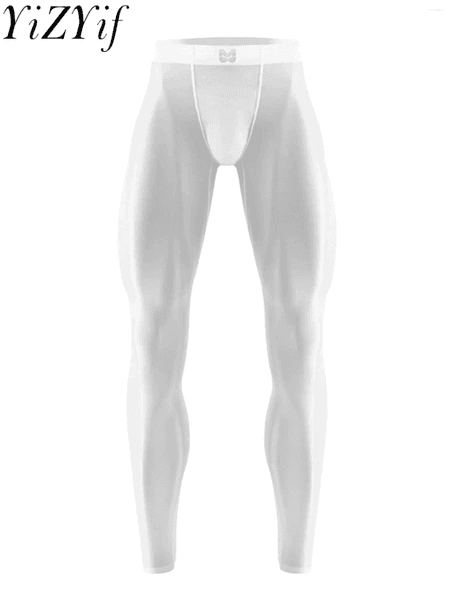 Men's Pants Men Compression Base Layer Gym Sports Leggings Fitness Workout Bottoms Elastic Bulge Pouch Tights Legging