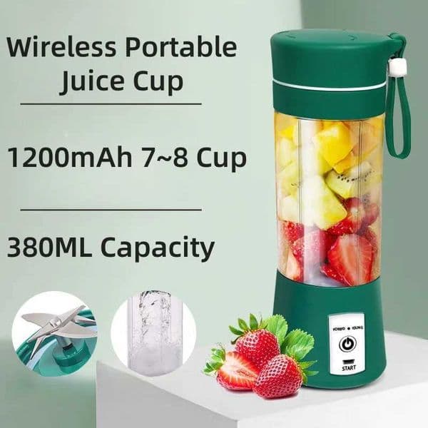 Electric Wireless 1200mAh Small Juice Cup 6-Leaf Blade Rapid Grinding 380ml Capacity Food Grade Material Household Juice Machine M240828