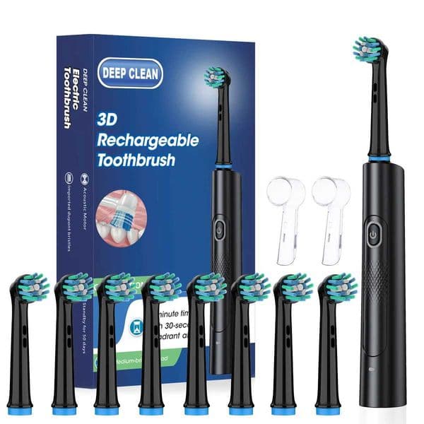 2026 New New Y240827 Electric Toothbrush - 3 Cleaning Modes, 2-Min Smart Timer, 8 Brush Heads, USB Rechargeable Oral Care Kit Designer