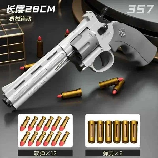 Magnum Zp-5 357 Long Alloy Revolver Soft Bullet Can Be Fired Pistol Boy Simulation Toy Repeating Pistol Childrens gifts W251215
