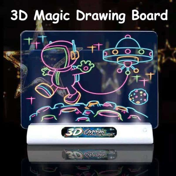 3D Magic Drawing Board LED VR Montessori Educational Toys DIY Childrens Graffiti Drawing LCD Writing Tablet Color Blackboard M240829