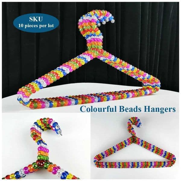 10 packs of original factory sales home use Sotrag colored plastic bead hangers womens clothing stores womens clothing hangers M240829