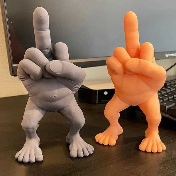 3D printed desktop decoration with finger graphics and leg references used for fun office desk decoration and fun toys 7.5x3.5x3cm W240828