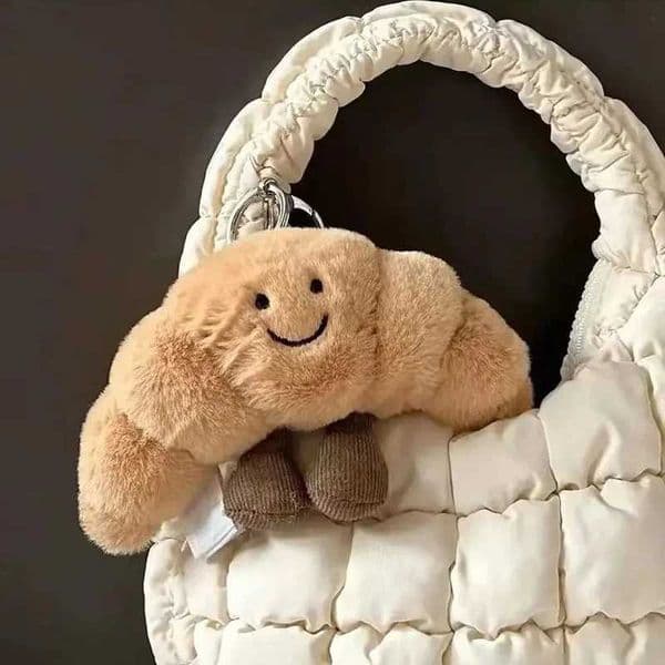 Kaii Bread Plush Pendant Toy Creative Croissants Roll Bread Plush Doll Keychain Decoration Backpack Pendant GiftXJ250115