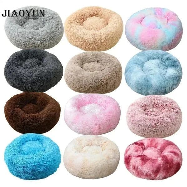 Cat dog dog house winter thick insulation pad round pet plush nest pad mini dog dark dog puppy mattress 240828