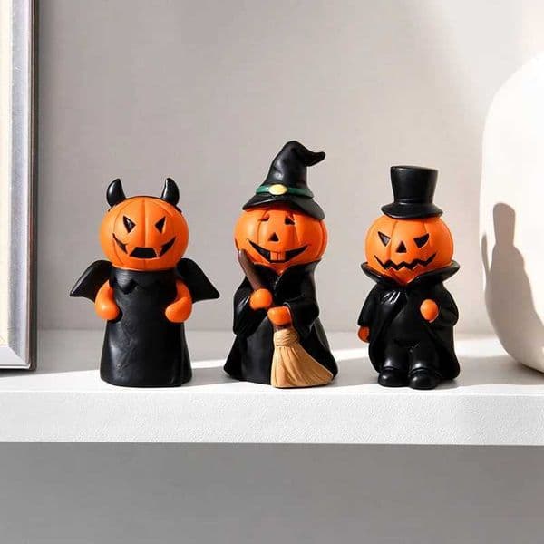 Happy Halloween Pumpkin Festival Party Family Desktop Atmospheric Decoration Ghost Witch Doll Festival Mini Resin Decoration W240828