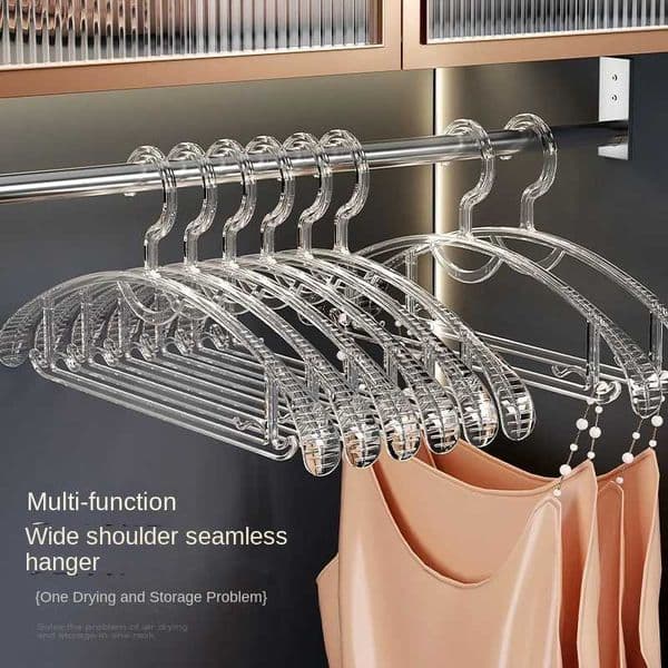 10 pieces of acrylic transparent clothing hangers anti slip bold style seamless clothing hangers anti slip plastic clothing store M240829