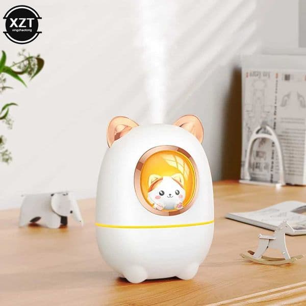 Cartoon cat air humidifier cute silent USB charging diffuser fragrant essential oil perfume with night light suitable for home car office M240829
