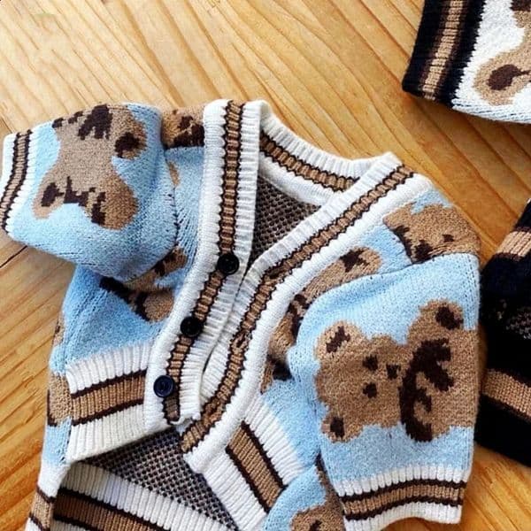 y Dog Clothes Chihuahua Pet Striped Cardigan Sweater Bichon Frise Puppy Kitten Warm Coat Cat Accessories Outfit 240828
