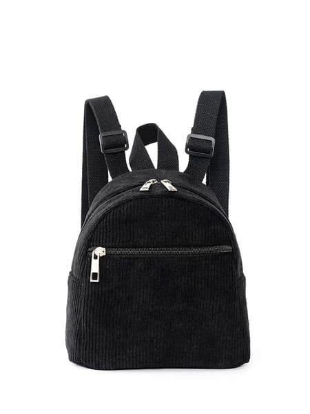 Black Mini Fashion Corduroy WomenS Backpack Small School Bag Suitable For Traveling And Shopping 240828Z