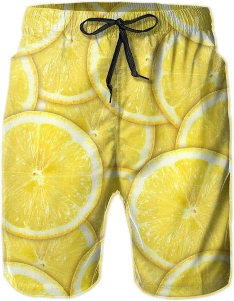 Mens Shorts 3D Printing Pattern Lemon Summer Swim Trunks Quick Dry Beach Pants For Men Fashion Board Swimwear