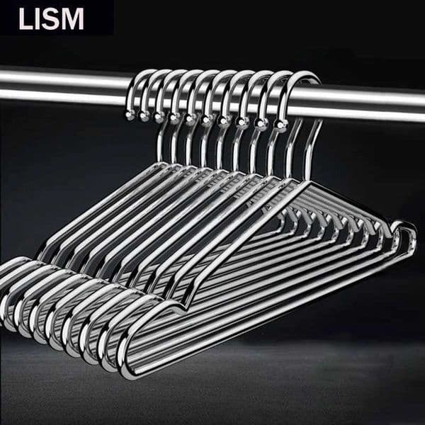 3MM stainless steel coated clothes hanger clothing organizer anti slip metal clothes hanger wardrobe dry clothes hanger sturdy and durable 10-20 pieces M240829