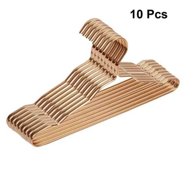 5/10 Gold Durable Childrens Clothing Aluminum Alloy Hangers Home Adult Hangers Coat Supplies Organizer M240829