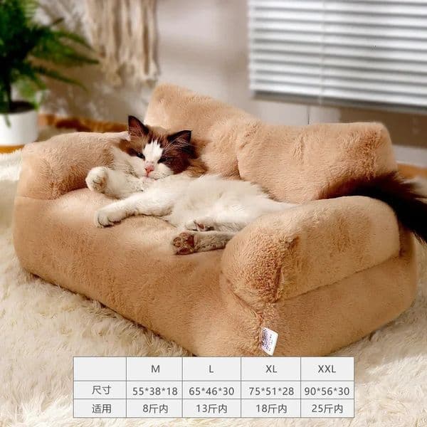 Cat bed plush dog sofa washable pet cat w240828