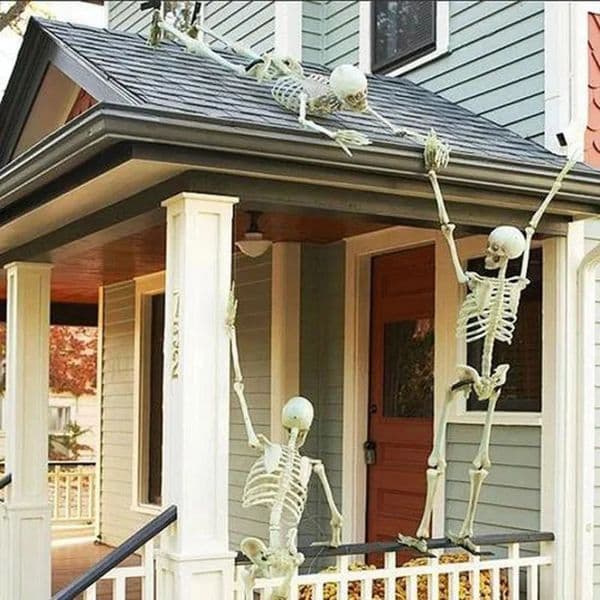 Halloween event skeleton plastic realistic human body skeleton Halloween party haunted house cemetery prop decoration 240830