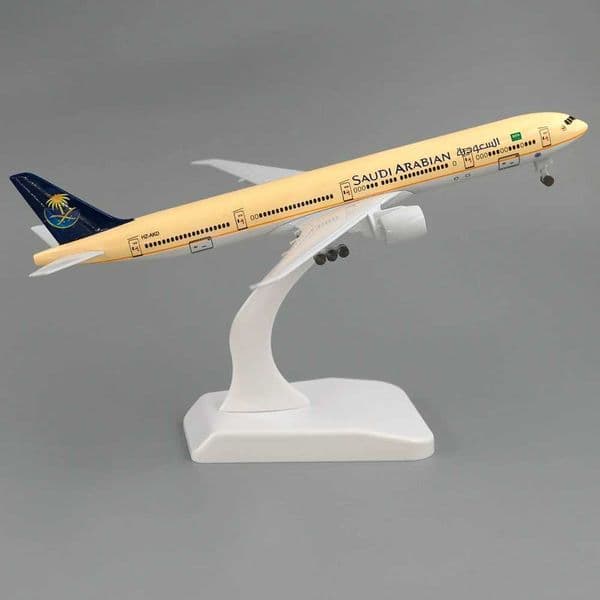 19cm airplane Boeing 777 Saudi Arabian Airlines alloy airplane B777 with wheels model toy childrens gift collection W240829