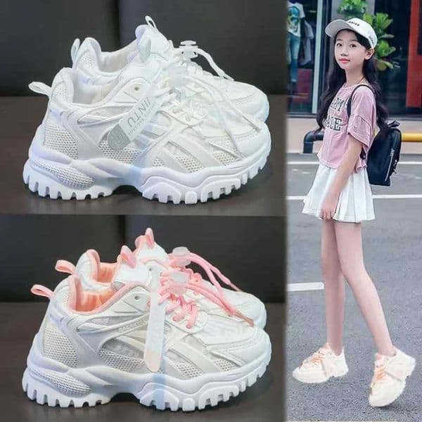 Girls Sneakers 2024 Children Casual Shoes Mesh Platform Designer Tennis Sneaker 6 To 12 Years Kids Sports Shoe for Girl 26L0506
