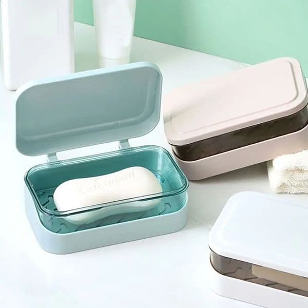 Soap Box Simple and Transparent Flat Drain Bathroom Toilet Waterproof Storage Dormitory Family Travel Large Pan 240829