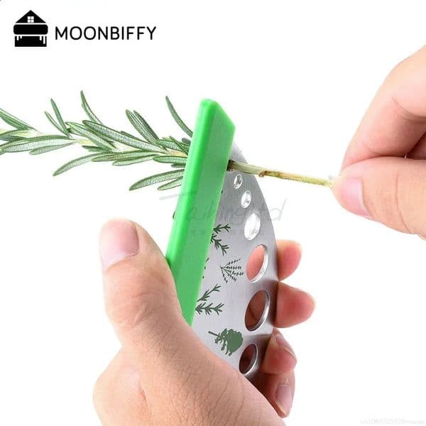 Multi functional herb cutter peeler vanilla vegetable green leaf r 9hole stainless steel cooking kitchen tool 240830