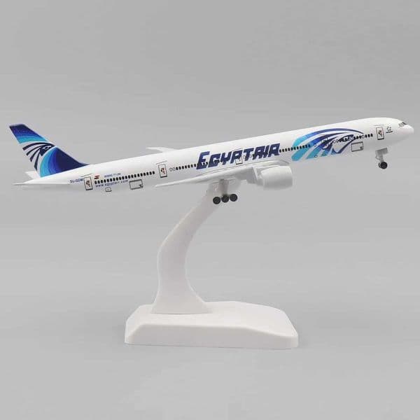 Plane Metal Airplane Model 20Cm 1 400 Egyptian Boeing 777 slot car Metal Replica With Landing Gear Alloy Material Aviation Simulation Boy Gift Car Track