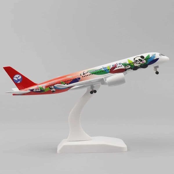 Metal airplane model 20cm 1 400 Sichuan Cat A350 metal replication alloy material with landing gear decoration gift toy W240829