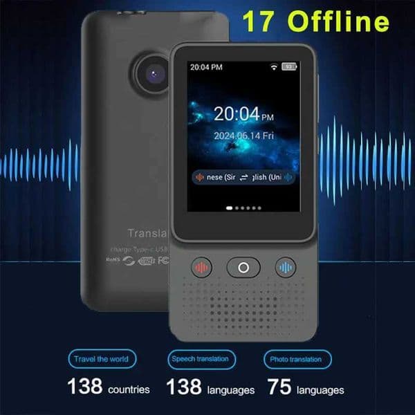 T21 offline portable audio translator 138 language intelligent translator real-time intelligent voice AI voice photo translator M240830
