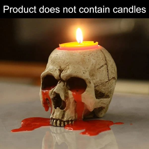 skull candle holder tea lamp cup Gothic resin candle holder craft used for Halloween celebration 240830