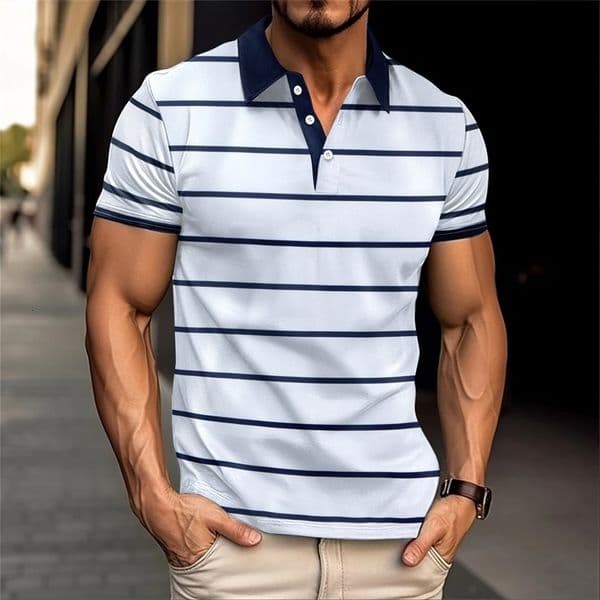 Summer Mens Casual Polo Shirt Lapel Fashion Color Matching T-shirt Business Casual Shirt Office Sports Top S-XXXL 240829