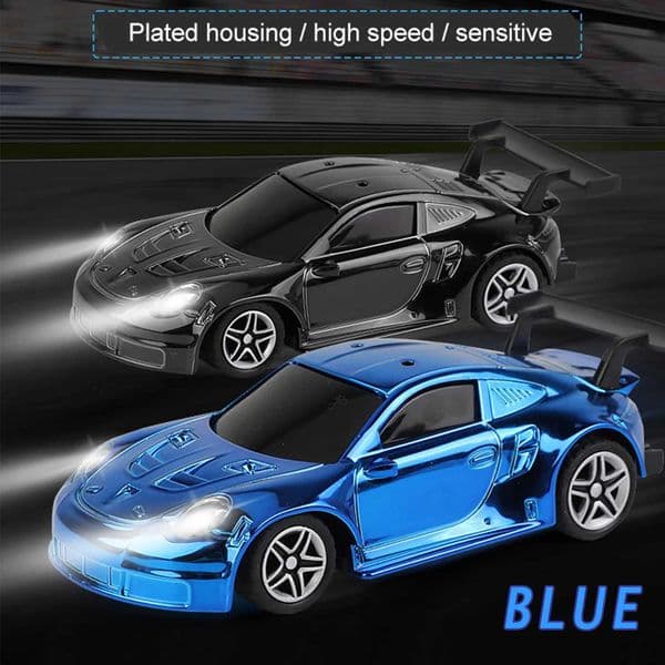 Mini Toy 1/43 Scale RC Racing Roaming Car 2.4G RTR with LED Light Remote Control Electric High Speed Car Model Gift W240829