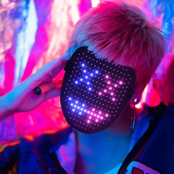 LED Mask Carnival Makeup DJ Costume Party Christmas Mask Decoration Halloween Mask USB Charging DIY Screen Mask Light 240829