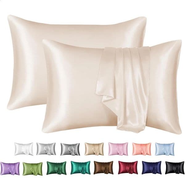 2026 New 2025 Pillow Case 2 Sets Of Satin For Hair Skin Super Soft And Cooling Similar To Silk Pillowcases Envelope Closure Home Textile 240829 Free Shipping