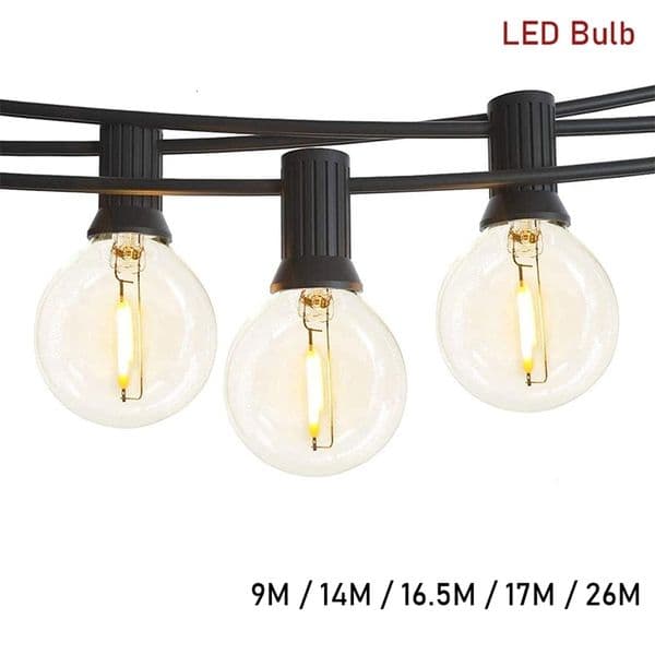 Festoon LED Global String Light Fairy LED G40 Outdoor Christmas Party Garden Decoration Garden Street Light Courtyard Backyard 240829 ww