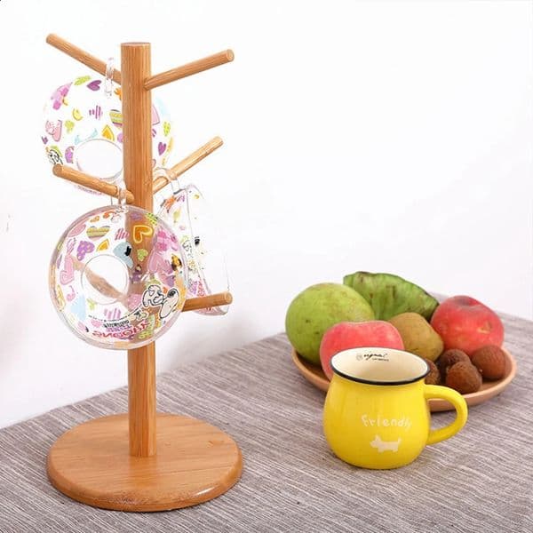 Bamboo Mugs Drainer Wooden Dish Draining Rack Plates Holder Kitchen Storage Cabinet Organizer for Cutting Board Pot Lid 240830
