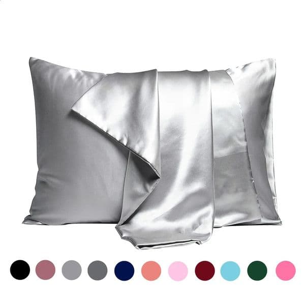 Pillow Case 1 pair of large silk satin pillowcases simple solid color bedding smooth multi-color satin pillowcases 240829
